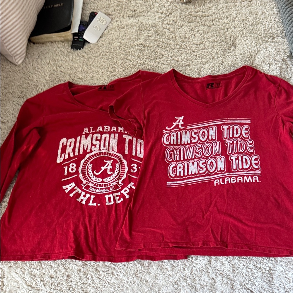 Russell Athletic Crimson Long Sleeve Tees